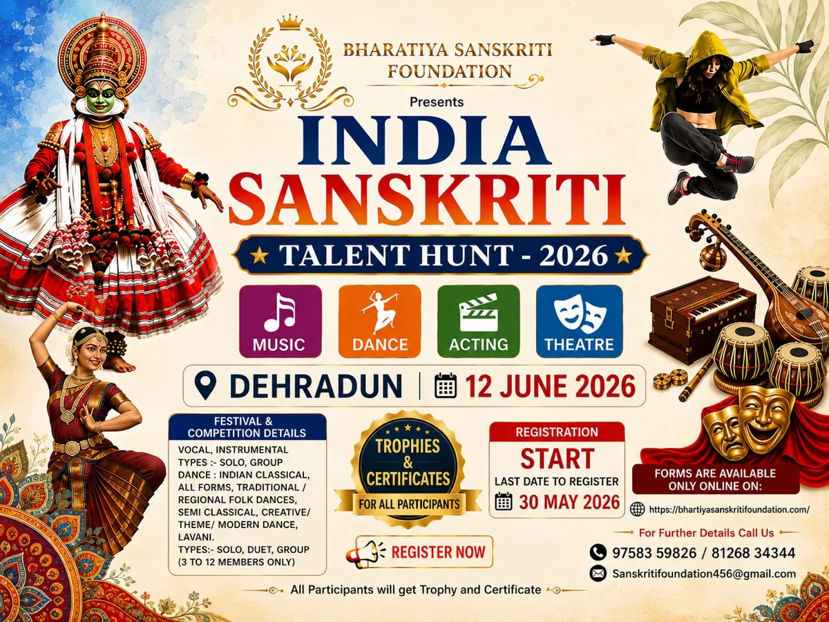 India Sanskriti Talent Hunt 2026 – Dehradun – poster